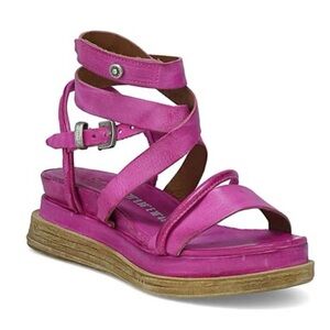 A.S. 98 Fuscia ankle wrap sandals size 8